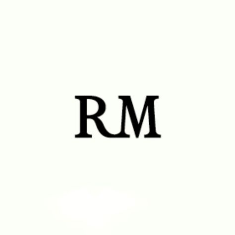 This contains an image of  the word rm is written in black on a white background