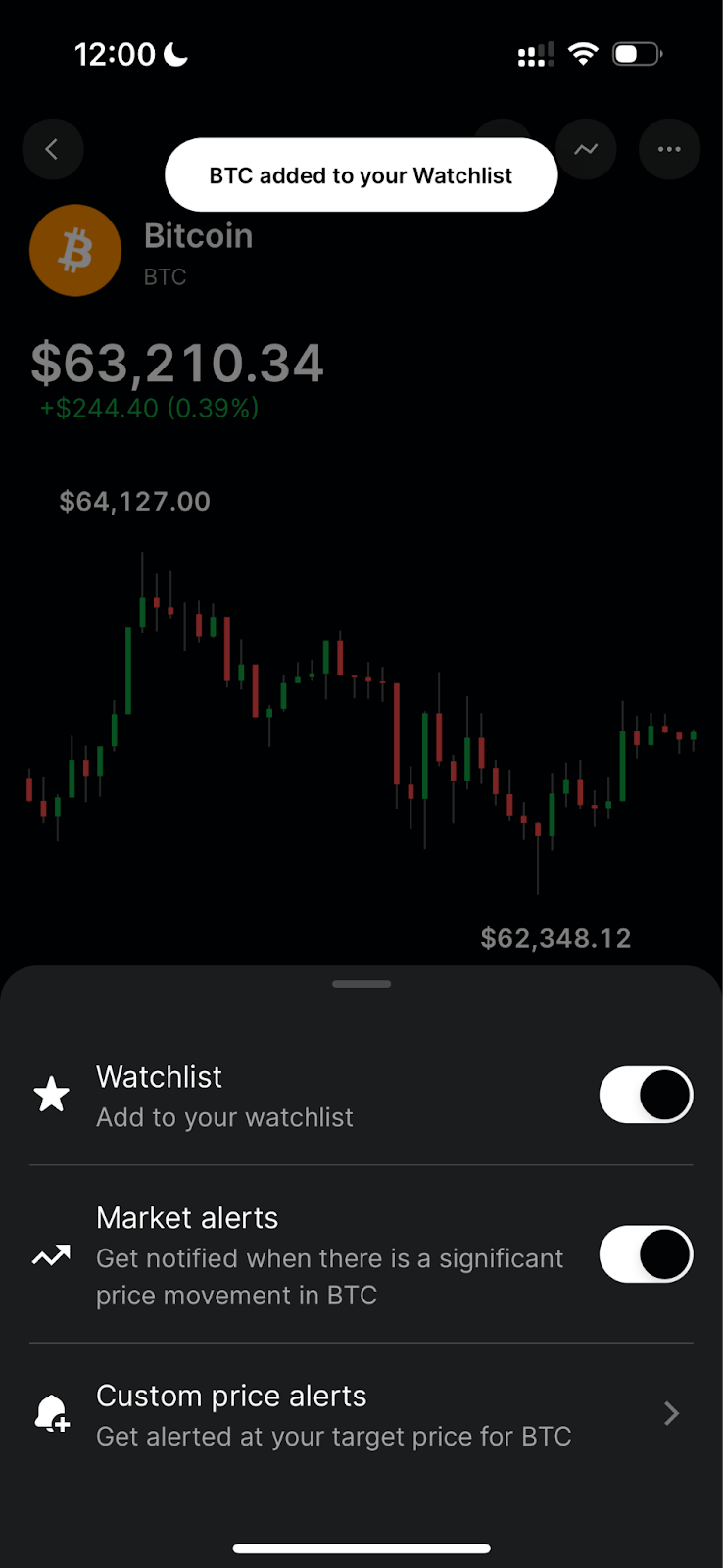 The Gemini mobile app user interface, with all the features of the web app.