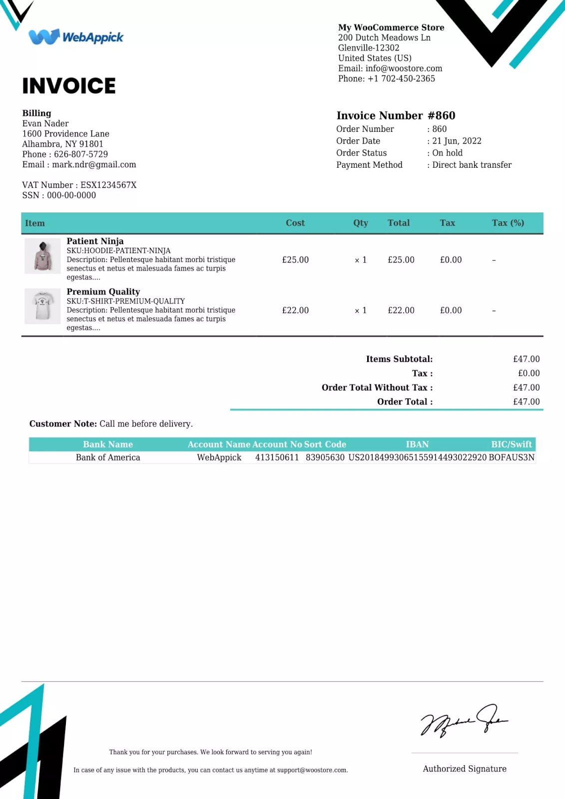 Customized Invoice Demo  with the word "Invoice"