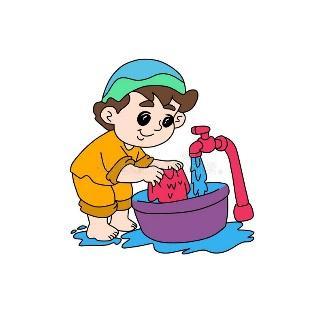 A man is washing clothes stock vector. Illustration of dirty - 185080321