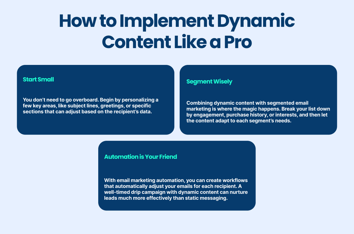 how to implement dynamic content