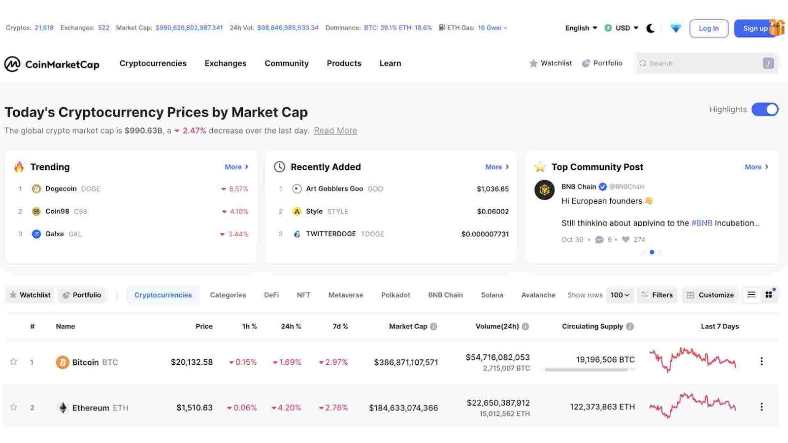 coin market cap