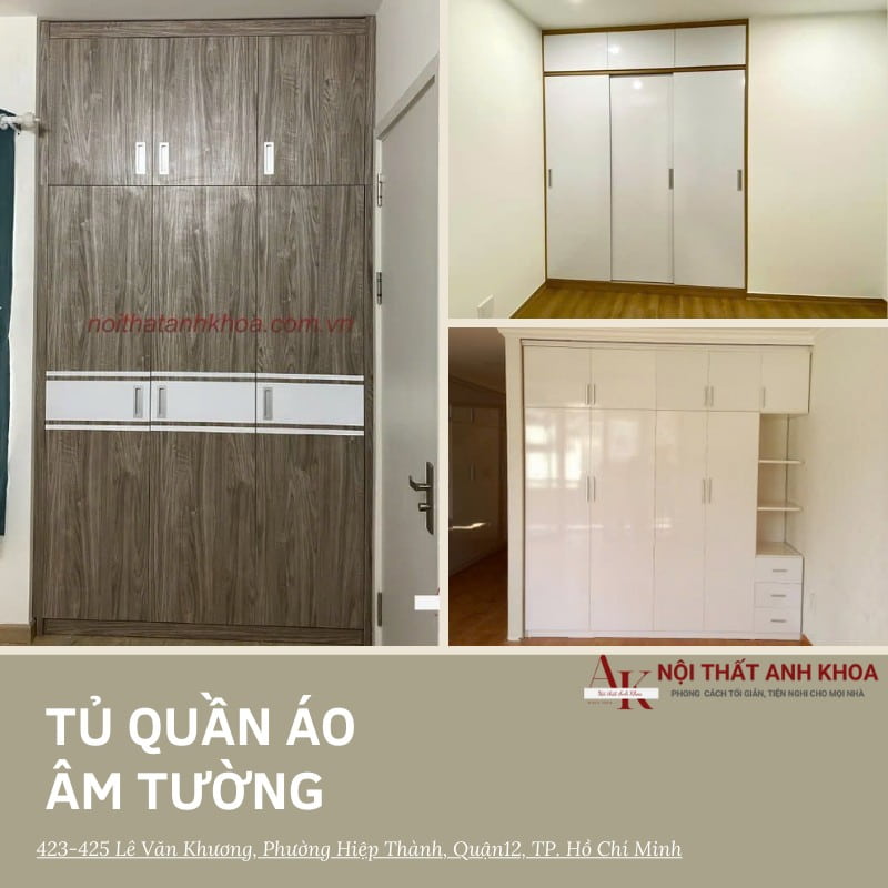 Tủ Quần Áo Âm Tường | Giúp Tiết Kiệm Không Gian Phòng Ngủ Bạn