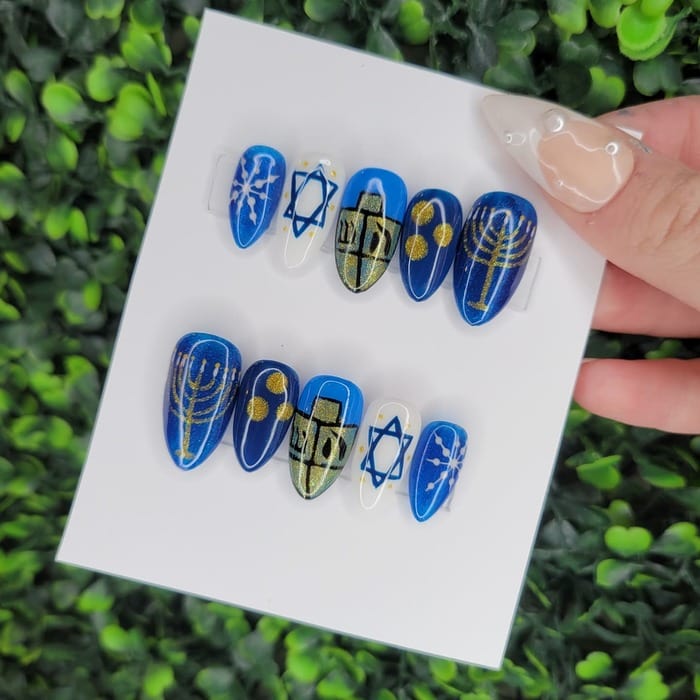 Hanukkah Nail Designs - Press On Nails