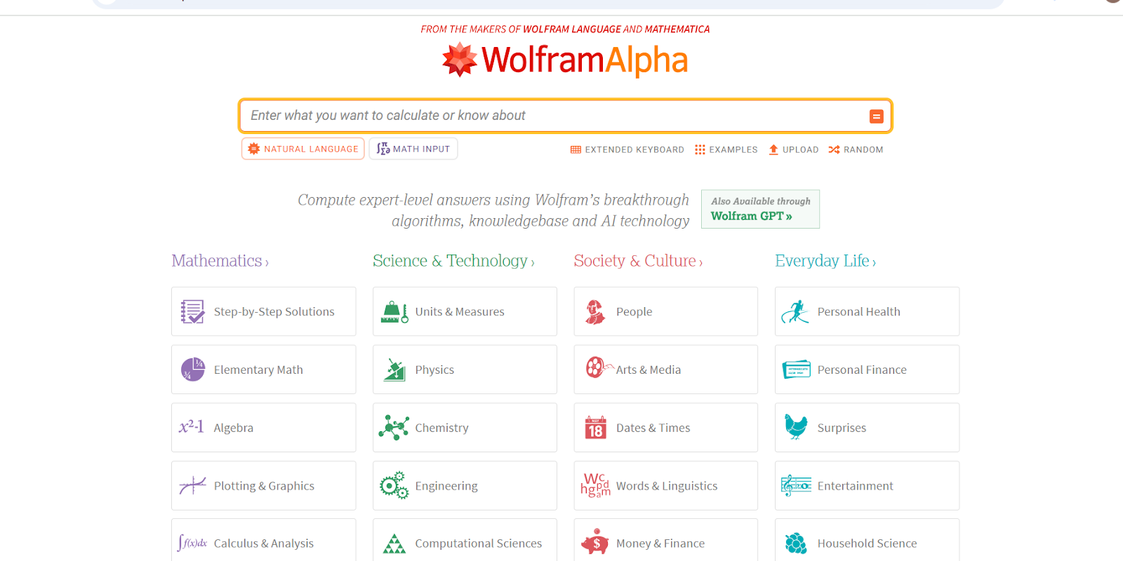 Wolfram Alpha, an academic problem solver