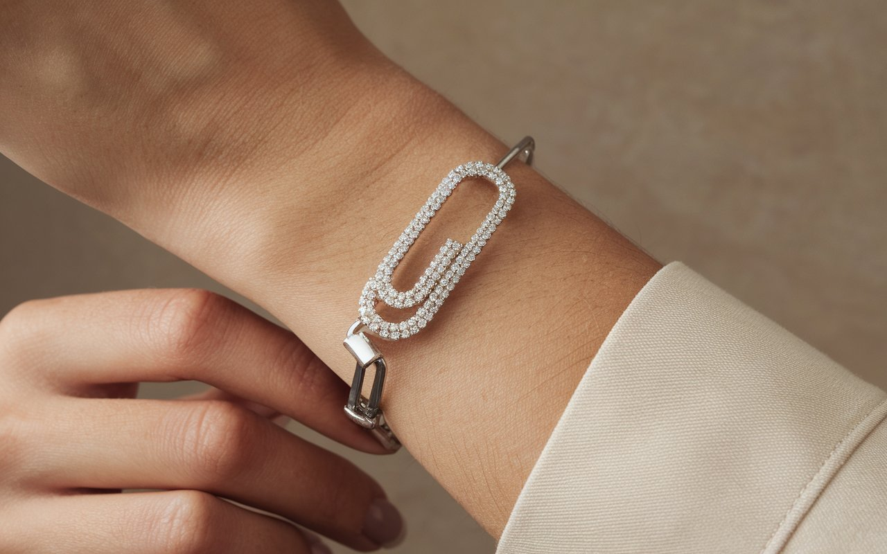 The Seraphina CZ Paperclip Bracelet