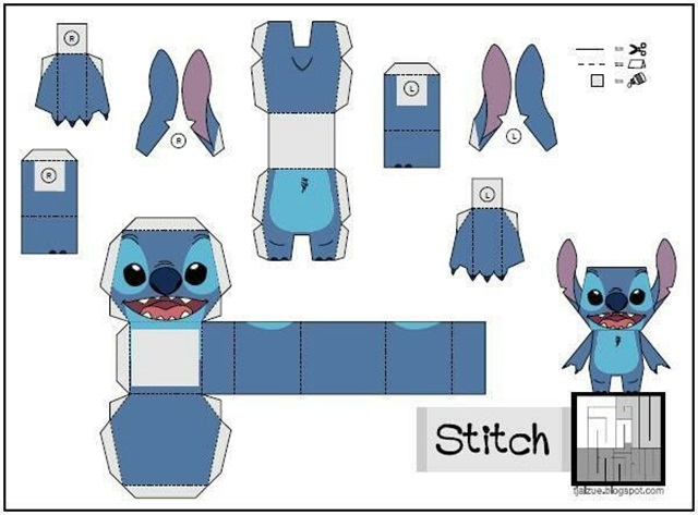 moldes do stitch papel