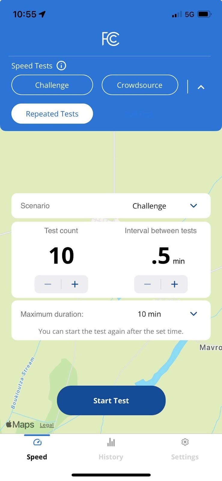 FCC speed test