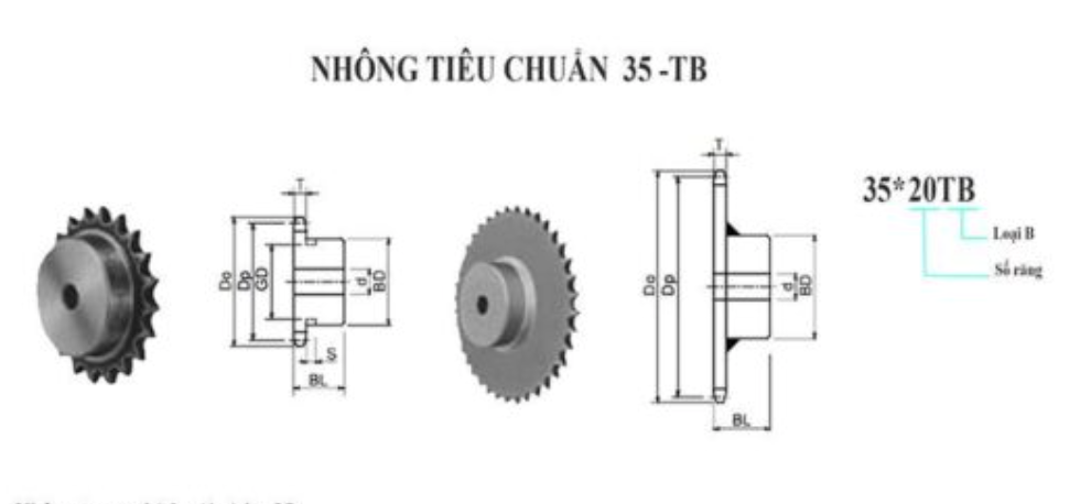 Tương thích của đĩa xích con lăn ANSI