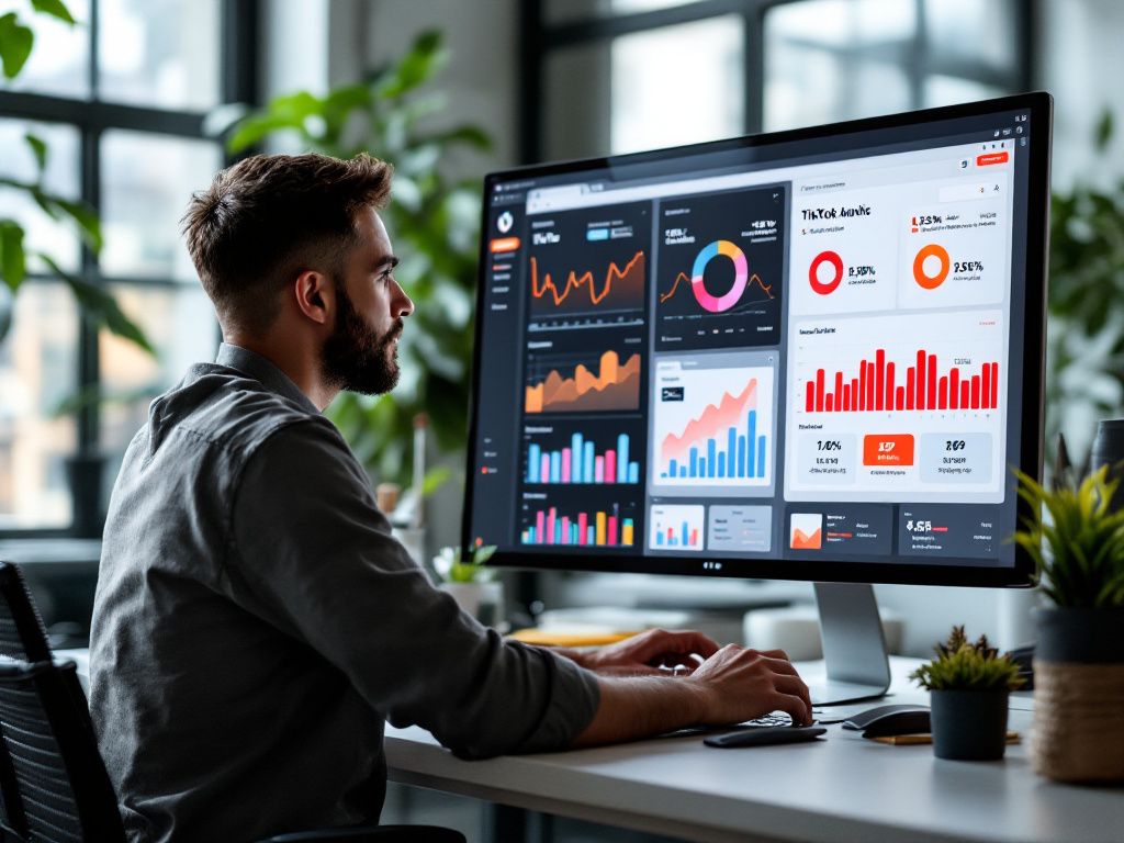 Marketer analyzing TikTok link performance data