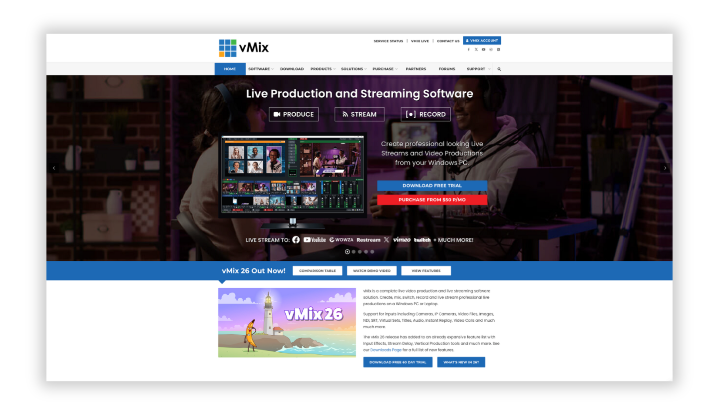 Best Desktop Live Streaming Apps: vMix