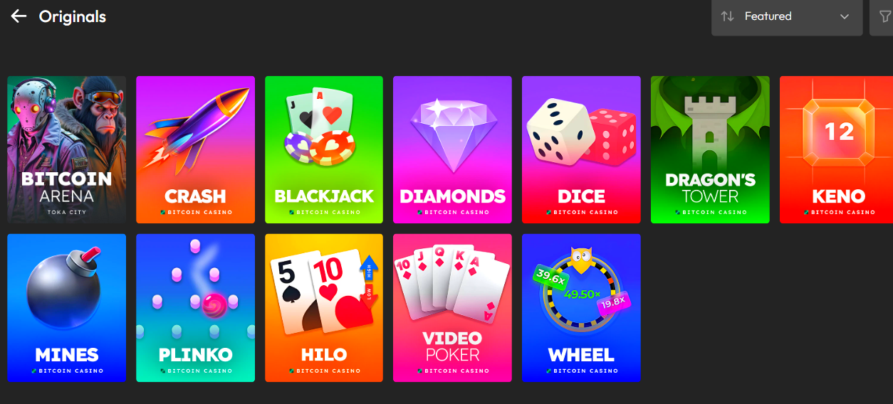 Bitcoin Casino Originals