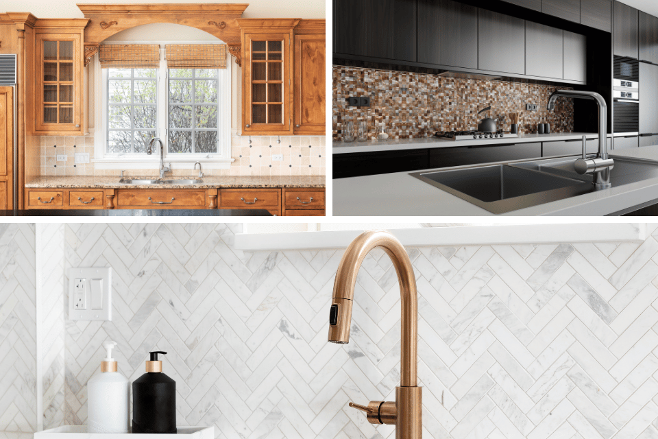 shiplap vs tile backsplashes enhancing your kitchens aesthetic mosaic and herringbone tile backsplash custom built michigan