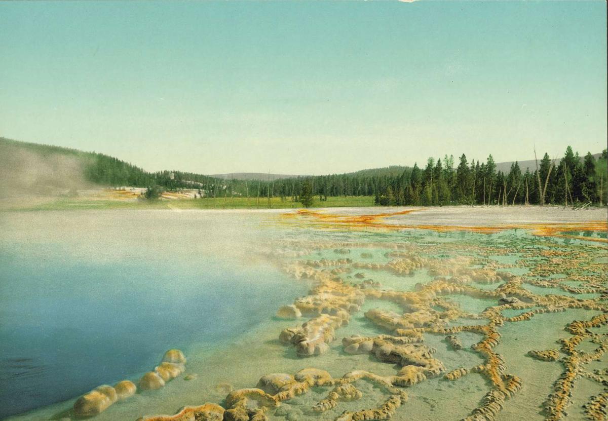  A 1902 photo of the Sapphire Pool in Yellowstone.