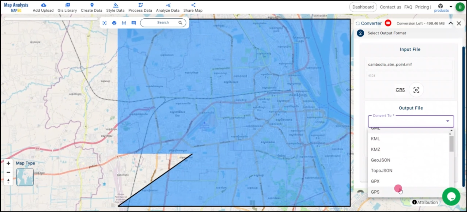 Conver MAPINFO TO GPS Online