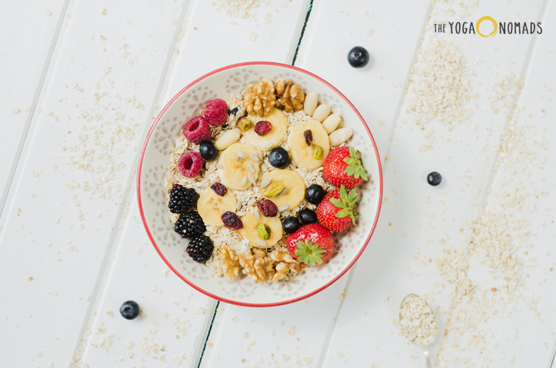 A bowl with healthy food