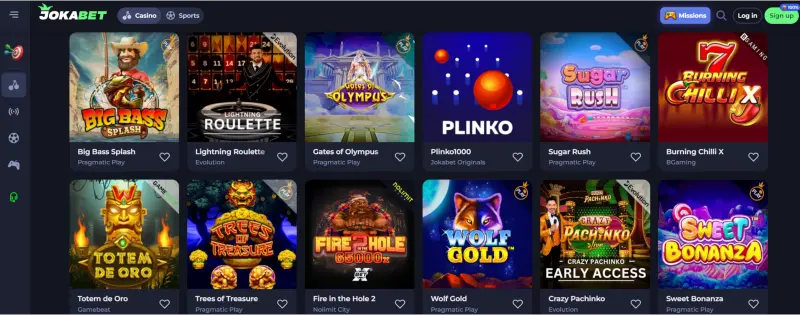 jokabet casino games