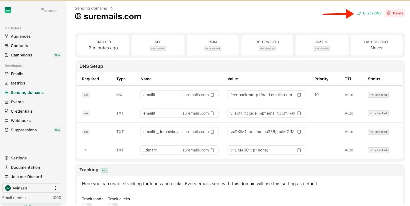 Check DNS
