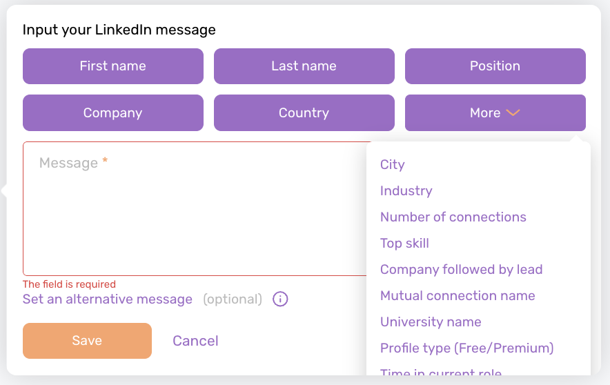 How messages look in Dripify campaigns.
