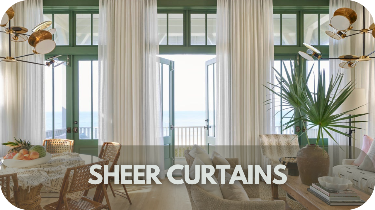 Light and airy sheer curtains for a breezy beach house vibe