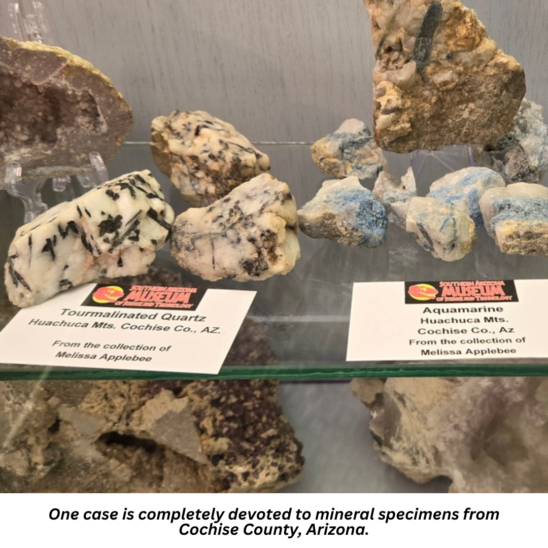 One case is completely devoted to mineral specimens from Cochise County, Arizona.