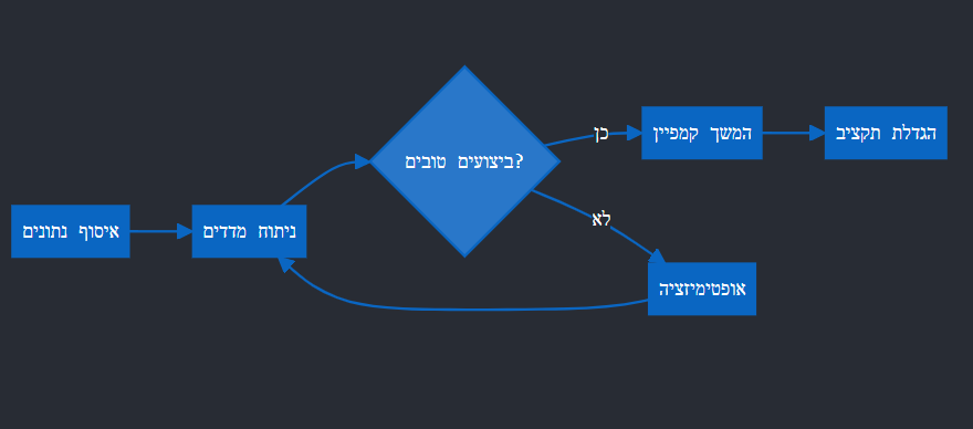 תהליך מתמשך של קמפיין שיווק בלינקדאין