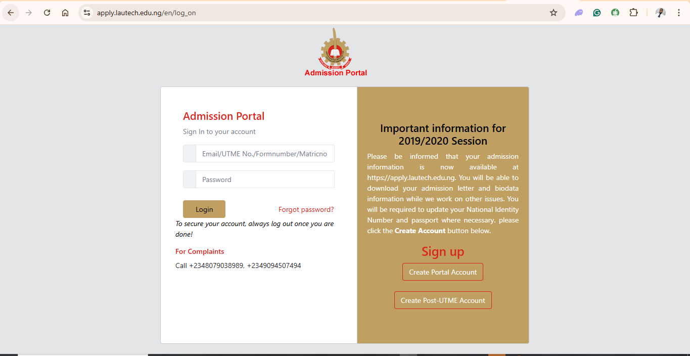 LAUTECH 2025/2026 Pre-Degree Admission Form: Application Guide, Requirements & Deadline