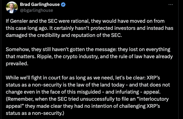 Brad Garlinghouse screenshot tweet