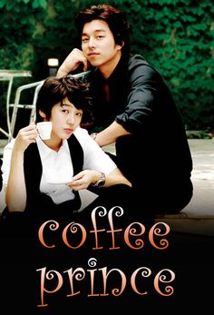 This contain the poster for coffee prince shows two people sitting next to each other