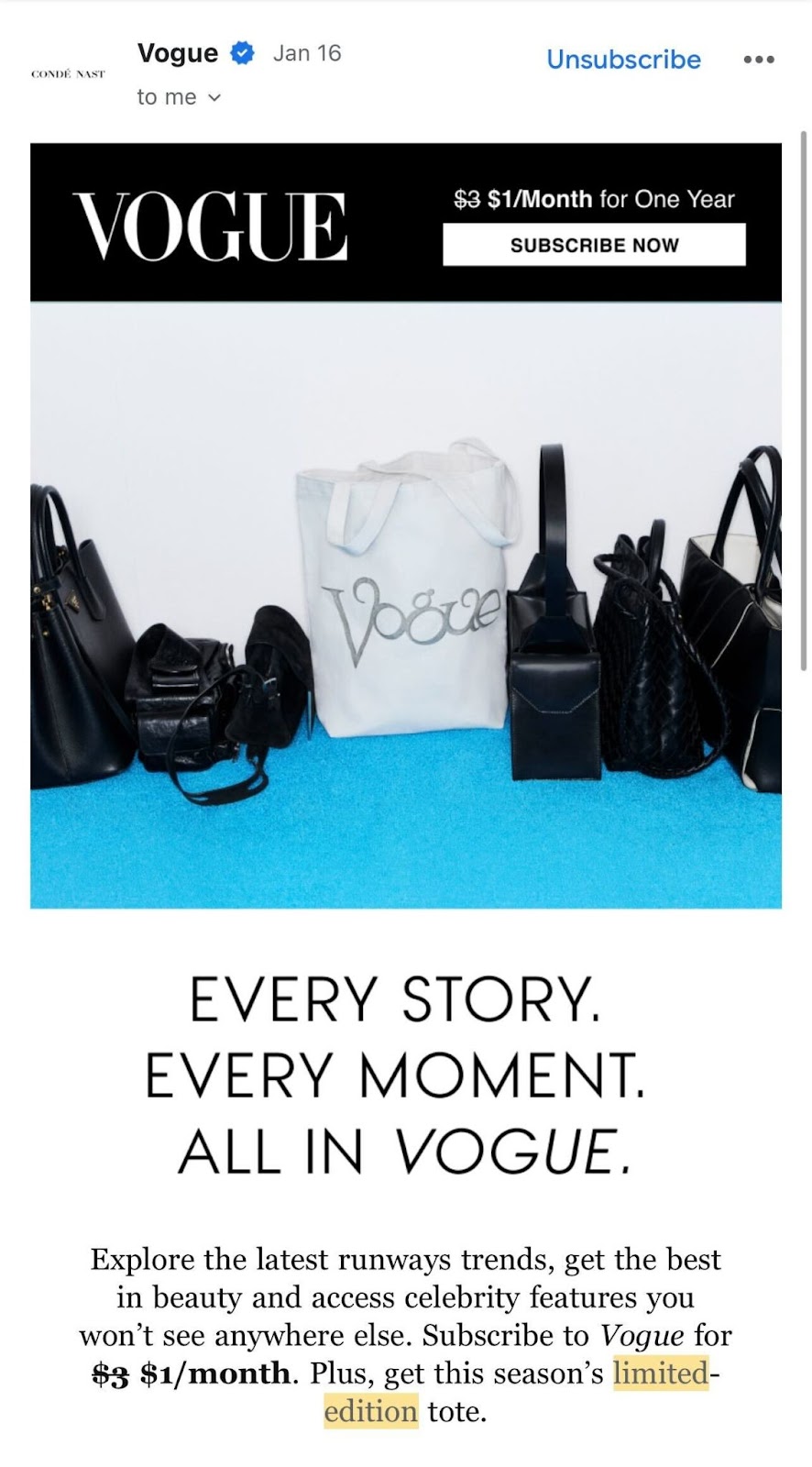 vogue limited edition tote bag