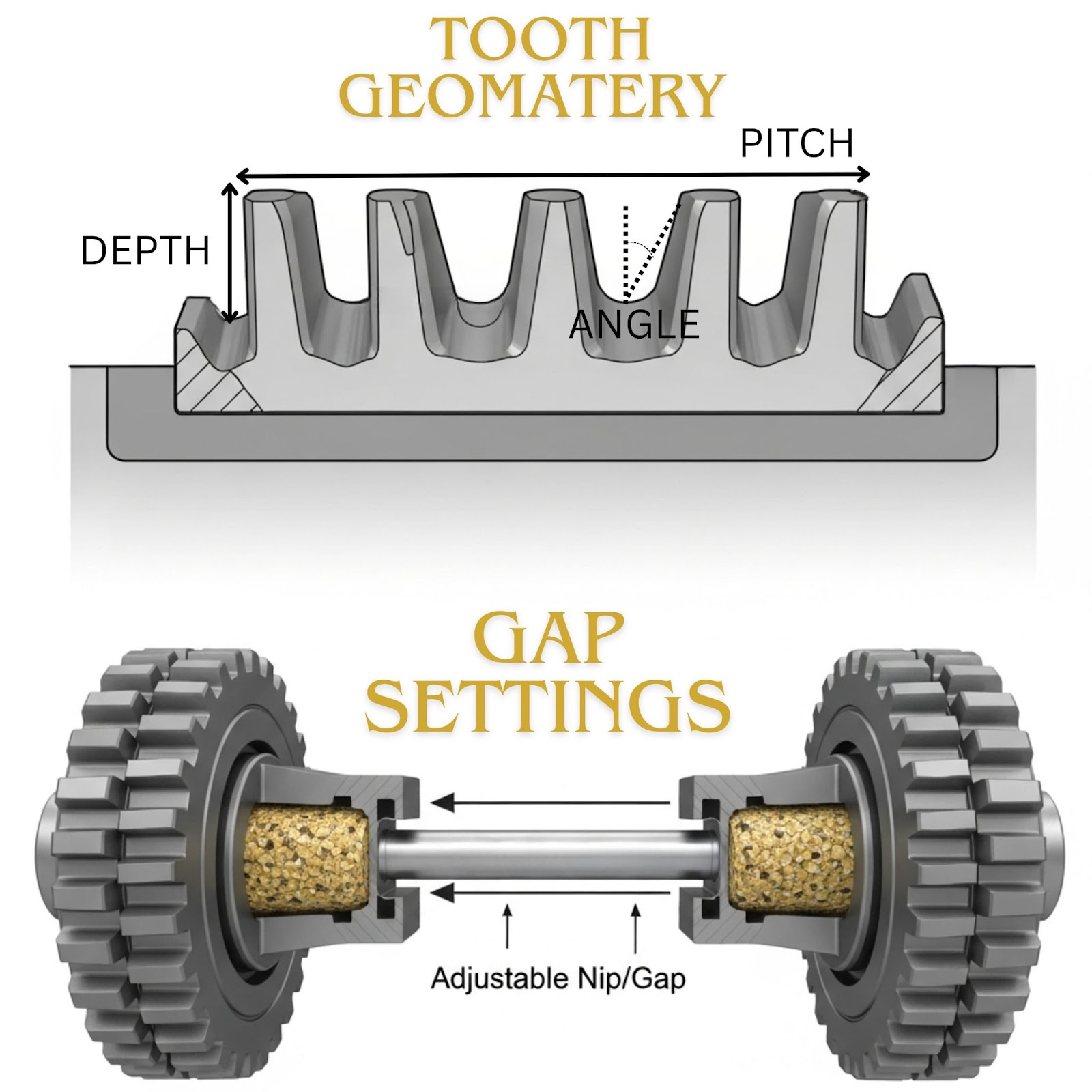 Tooth geometry and Gap Settings 