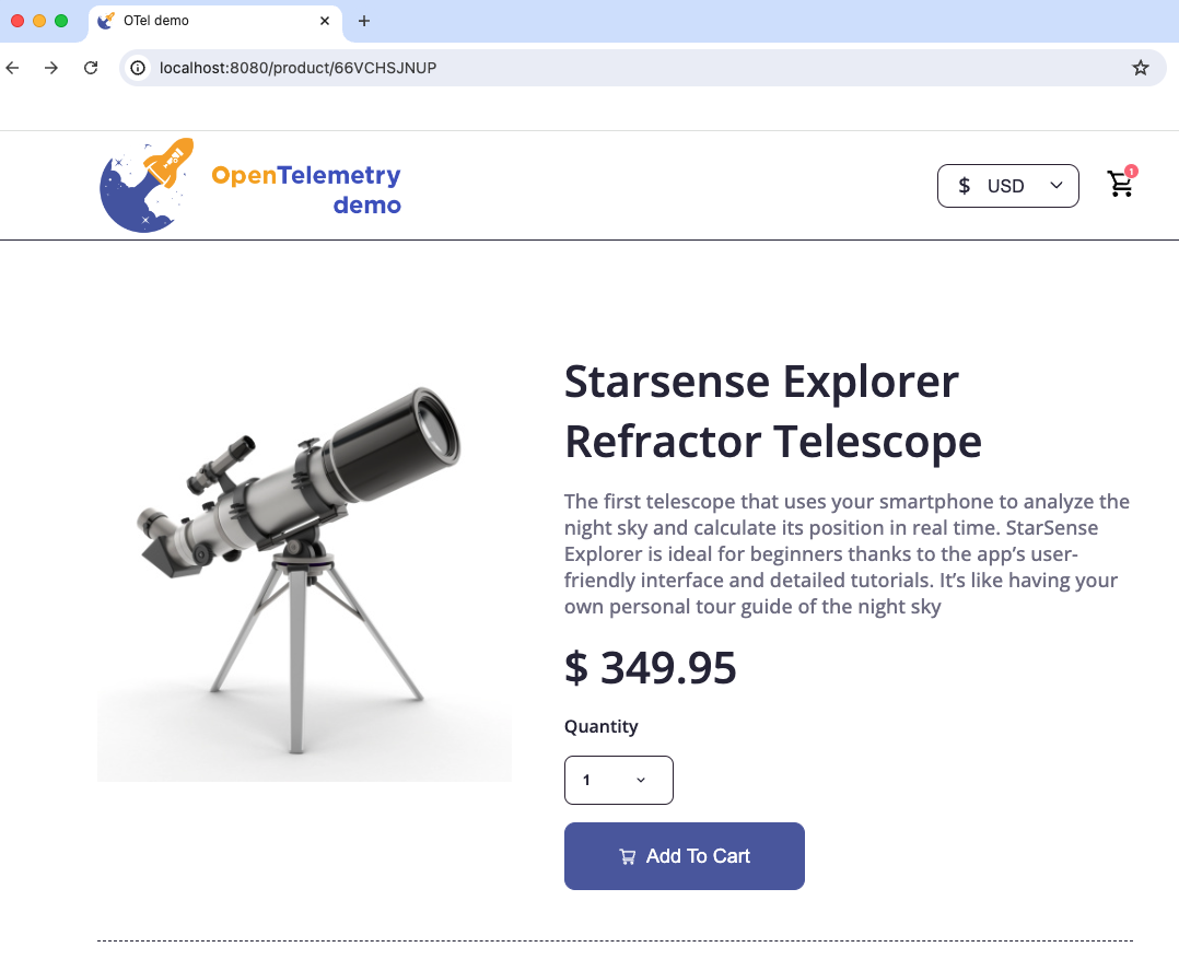 OpenTelemetry demo