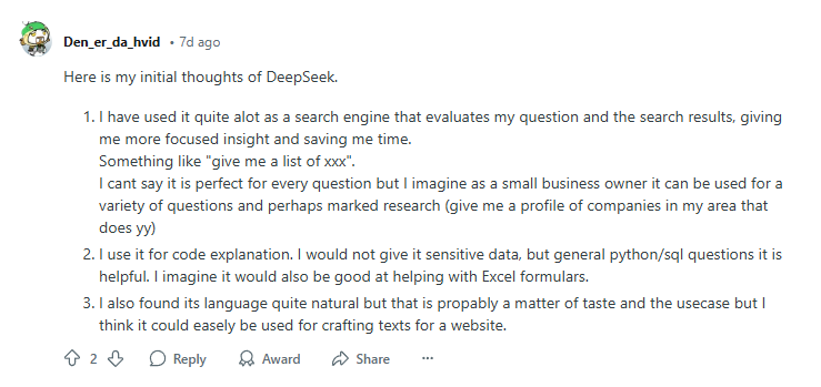 A Small Business Owner on DeepSeek