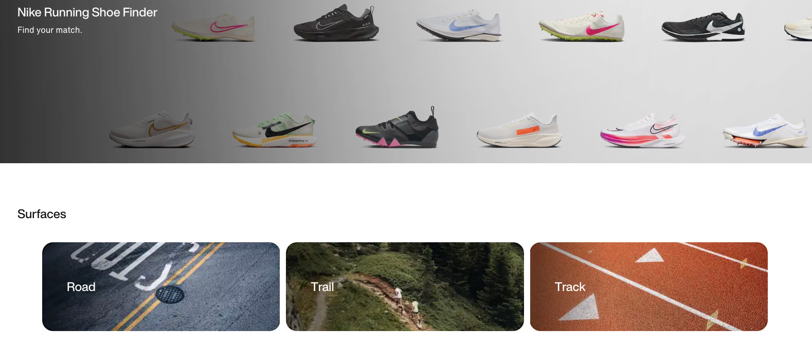 2. Nike’s Running Shoe Finder