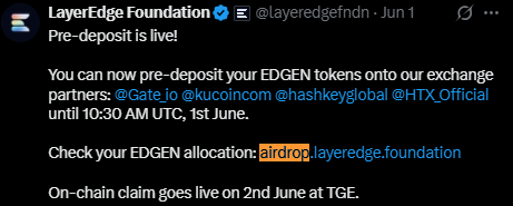 LayerEdge airdrop checker and pre deposite
