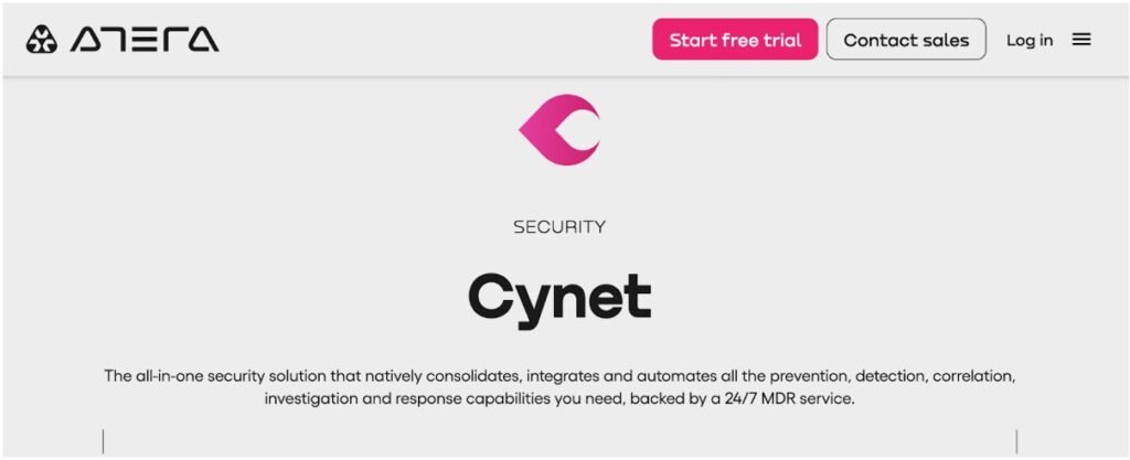 Screenshot of Cynet integration via Atera.