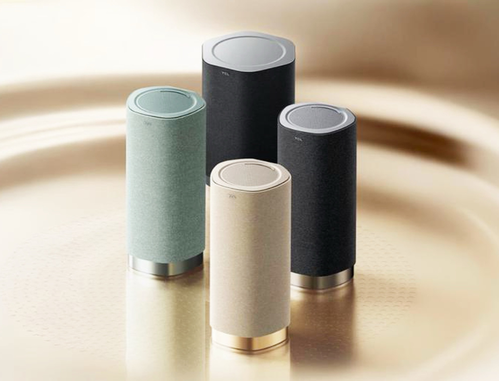 TCL Z100 wireless speakers in four different colors.