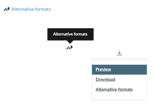 Three possible alternative format icons