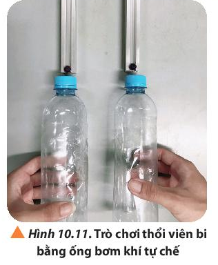 BÀI 10 BA ĐỊNH LUẬT NEWTON VỀ CHUYỂN ĐỘNGMở đầu: Trên đường đi du lịch hè, xe ô tô chở gia đình bạn Tuấn bất chợt gặp sự cố về máy và không thể tiếp tục di chuyển. Bố của Tuấn đã nhờ xe cứu hộ đến và kéo xe ô tô về nơi sửa chữa (Hình 10.1). Tác động nào giúp chiếc xe của gia đình Tuấn có thể chuyển động được từ khi đứng yên?Đáp án chuẩn: Nhờ một lực đẩy và lực kéo của xe cứu hộ.1. Định luật I NewtonCâu 1: Hãy nêu tên một số lực mà em đã biết hoặc đã học trong môn Khoa học tự nhiên.Đáp án chuẩn: Lực đẩy; Lực kéo; Lực ma sát; Lực đàn hồi; Lực hút...Câu 2: Quan sát Hình 10.4, dự đoán về chuyển động của vật sau khi được đẩy đi trên các bề mặt khác nhau:a) mặt bànb) mặt băngc) mặt đệm không khí.Đáp án chuẩn: Chuyển động của các vật tăng dần từ mặt bàn đến mặt băng và mặt đệm không khí.Câu 3: Đưa ra nhận định và giải thích về sự tồn tại của vật tự do trên thực tếĐáp án chuẩn: Nhận định: Một vật nếu không chịu tác dụng của lực nào (vật tự do) thì vật đó giữ nguyên trạng thái đứng yên, hoặc chuyển động thẳng đều mãi mãi.Câu 4: Aristotle nhận định rằng “Lực là nguyên nhân của chuyển động”. Nhận định này đã tồn tại hàng ngàn năm trước thời đại của Newton. Hãy nêu một số ví dụ minh họa để phản bác nhận định này.Đáp án chuẩn: + Một cái tủ đang đứng lên, dùng tay đẩy tủ, tủ vẫn đứng yên.+ Một chiếc xe đang chuyển động, dùng tay hãm lại sự chuyển động đó, chiếc xe giảm tốc độ xuống nhưng một lúc sau mới dừng hẳn.Câu 5: Một quả bóng được đặt trong một toa tàu ban đầu đứng yên, giả sử lực ma sát giữa quả bóng và sàn tàu không đáng kể. Tàu bắt đầu chuyển động nhanh dần đều. Hãy nhận xét về chuyển động của quả bóng đối với bạn học sinh đứng ở sân ga (Hình 10.7). Giải thích tính chất của chuyển động này.Đáp án chuẩn: Nhận xét: quả bóng đứng yên so với người quan sát đứng ở sân ga. Do quả bóng ban đầu đứng yên nên nó có xu hướng giữ nguyên trạng thái đó, khi tàu chuyển động về phía trước thì bóng có xu hướng chuyển động về phía sau so với tàu.2. Định luật II NewtonThí nghiệm 1: - Dựa vào số liệu thu được, tính toán gia tốc trung bình của xe con cho 4 trường hợp lực kéo khác nhau tác dụng lên xe.- Vẽ đồ thị 1 thể hiện sự phụ thuộc của gia tốc a (trục tung) vào lực tác dụng F (trục hoành) khi khối lượng của xe con được giữ không đổi.Đáp án chuẩn: Số lượng gia trọngF (N)a (m/s2) Lần 1Lần 2Lần 3Trung bìnhLần 1Lần 2Lần 3Trung bình10,180,180,170,180,570,560,570,5720,360,350,350,351,091,081,081,0830,500,510,500,501,531,541,531,5340,630,640,640,641,971,961,971,97Đồ thị:Câu 1: Dựa vào đồ thị 1, hãy Giải nhanh các câu saua, Đồ thị 1 có dạng gì?b, Gia tốc của vật có mối liên hệ như thế nào với lực tác dụng vào vật khi khối lượng của vật không đổi.Đáp án chuẩn: a) Đường thẳng.b) Khi khối lượng của vật không đổi, gia tốc tỉ lệ thuận với lực tác dụng.Câu 2: Từ kết quả thí nghiệm, hãy nhận xét về mối liên hệ giữa gia tốc mà vật thu được với độ lớn của lực tác dụng vào vật.Đáp án chuẩn: - Gia tốc của vật có cùng hướng với lực tác dụng lên vật.- Độ lớn của gia tốc tỉ lệ thuận với độ lớn của lực và tỉ lệ nghịch với khối lượng của vật.Thí nghiệm 2: - Dựa vào số liệu thu được, tính gia tốc trung bình của hệ cho từng trường hợp.- Vẽ đồ thị 2 thể hiện sự phụ thuộc của gia tốc a (trục tung) vào nghịch đảo khối lượng M (trục hoành) của hệ chuyển động (gồm xe con có tích hợp cảm biến gia tốc và cảm biến lực, quả nặng được treo vào móc và các gia trọng được đặt lên xe) khi lực tác dụng vào hệ có độ lớn không đổi.Đáp án chuẩn: Khối lượng của gia trọng được đặt lên xe m (kg)Khối lượng của hệM = m0 + m* + m (kg)a (m/s2)Lần 1Lần 2Lần 3Trung bình0,000,3400,570,570,570,570,020,3600,550,540,550,550,040,3800,520,510,510,510,060,4000,490,480,480,480,080,4200,470,460,460,46Đồ thị:Câu 3: Dựa vào đồ thị 2, Giải nhanh các câu hỏi sau:a) Đồ thị 2 có dạng gì?b) Gia tốc của vật có mối liên hệ như thế nào với khối lượng của vật khi lực tác dụng vào vật không đổi. Đáp án chuẩn:a) Đường thẳngb) Mối liên hệ tỉ lệ nghịch với khối lượng của vật khi lực tác dụng vào vật không đổi.Câu 4: Quan sát Hình 10.10, nhận xét trong trường hợp nào thì ta có thể dễ dàng làm xe chuyển động từ trạng thái đứng yên. Giả sử lực tác dụng trong hai trường hợp có độ lớn tương đương nhau. Giải thích.Đáp án chuẩn:Lực tác dụng trong hai trường hợp như nhau nên gia tốc trong rường hợp 1 nhỏ hơn gia tốc trong trường hợp 2, vì vậy ta có thể làm xe máy dễ dàng chuyển động hơn ô tô.Câu 5: Áp dụng công thức định luật II Newton (10.1) để lập luận rẳng khối lượng là đại lượng đặc trưng cho mức quán tính của vật.Đáp án chuẩn:Qua biểu thức của định luật II Newton, ta thấy khi vật có khối lượng càng lớn thì gia tốc của vật càng nhỏ, tức vật càng khó thay đổi vận tốc, nghĩa là vật có quán tính càng lớn và ngược lại. Câu 6: Một xe bán tải khối lượng 2,5 tấn đang di chuyển trên cao tốc với tốc độ 90 km/h. Các xe cần giữ khoảng cách an toàn so với xe chạy phía trước 70 m. Khi xe đi trước có sự cố và dừng lại đột ngột. Hãy xác định lực cản tối thiểu để xe bán tải có thể dừng lại an toànĐáp án chuẩn:11 150NCâu 7: Trong trò chơi thổi viên bi, mỗi bạn sử dụng một ống bơm khí từ vật liệu đơn giản như Hình 10.11, thổi khí vào viên bi được đặt trên ray định hướng. Người chơi sẽ chiến thắng khi thổi viên bi đi xa hơn sau ba lần. Hãy sử dụng định luật II Newton giải thích làm thế nào để có thể chiến thắng trò chơi này. Đáp án chuẩn:Ta bóp ở cuối chai thì sẽ tạo ra lực lớn.Câu 8: Nhận xét về chuyển động của thùng hàng khi chịu tác dụng của lực đẩy và kéo cùng độ lớn trong Hình 10.12 và chuyển động của quyển sách khi lần lượt chịu tác dụng của lực theo các hướng khác nhau như trong Hình 10.13.Đáp án chuẩn:Hình 10.12: Khi hai em bé lần lượt đẩy và kéo thùng hàng đang đứng yên với hai lực bằng nhau thì thùng hàng chuyển động với gia tốc như nhau.Hình 10.13: Lực tác dụng lên quyển sách khác nhau về hướng thì quyển sách sẽ chuyển động theo hướng khác nhau và gia tốc khác nhau.Câu 9: Hãy xác định các cặp lực bằng nhau, không bằng nhau tác dụng lên tạ và tên lửa trong Hình 10.14Đáp án chuẩn:Hình 14.10a: Hai lực cân bằng nhau là lực đẩy từ tay của vận động viên và trọng lực từ tạHình 10.14b: Hai lực không cân bằng là phản lực và trọng lực.3. Định luật III NewtonCâu 1: Quan sát Hình 10.15 và Giải nhanh các câu hỏi:a) Khi ta đấm (tác dụng lực) vào bao cát thì tay ta có chịu lực tác dụng không?b) Khi đưa hai cực cùng tên của hai nam châm thẳng lại gần nhau thì lực tác dụng lên từng nam châm có tính chất gì?Đáp án chuẩn:a) Tay ta cảm thấy đau, tay ta cũng bị bao cát tác dụng lên một lực.b) Lực tác dụng lên từng nam châm là lực hút.Câu 2: Xét trường hợp con ngựa kéo xe như Hình 10.17. Khi ngựa tác dụng một lực kéo lên xe, theo định luật III Newton sẽ xuất hiện một phản lực có cùng độ lớn nhưng ngược hướng so với lực kéo. Vậy tại sao xe vẫn chuyển động về phía trước? Giải thích hiện tượng.Đáp án chuẩn:Do hai lực tác dụng vào hai vật (xe, ngựa) khác nhau nên hai lực này không thể triệt tiêu nhau lẫn nhau được nên xe vẫn chuyển động về phía trước.Câu 3: Hãy tìm hiểu và trình bày những hiện tượng trong đời sống liên quan đến định luật III Newton.Đáp án chuẩn:Trò chơi kéo co; hiện tượng đẩy người về phía trước...Bài tập: