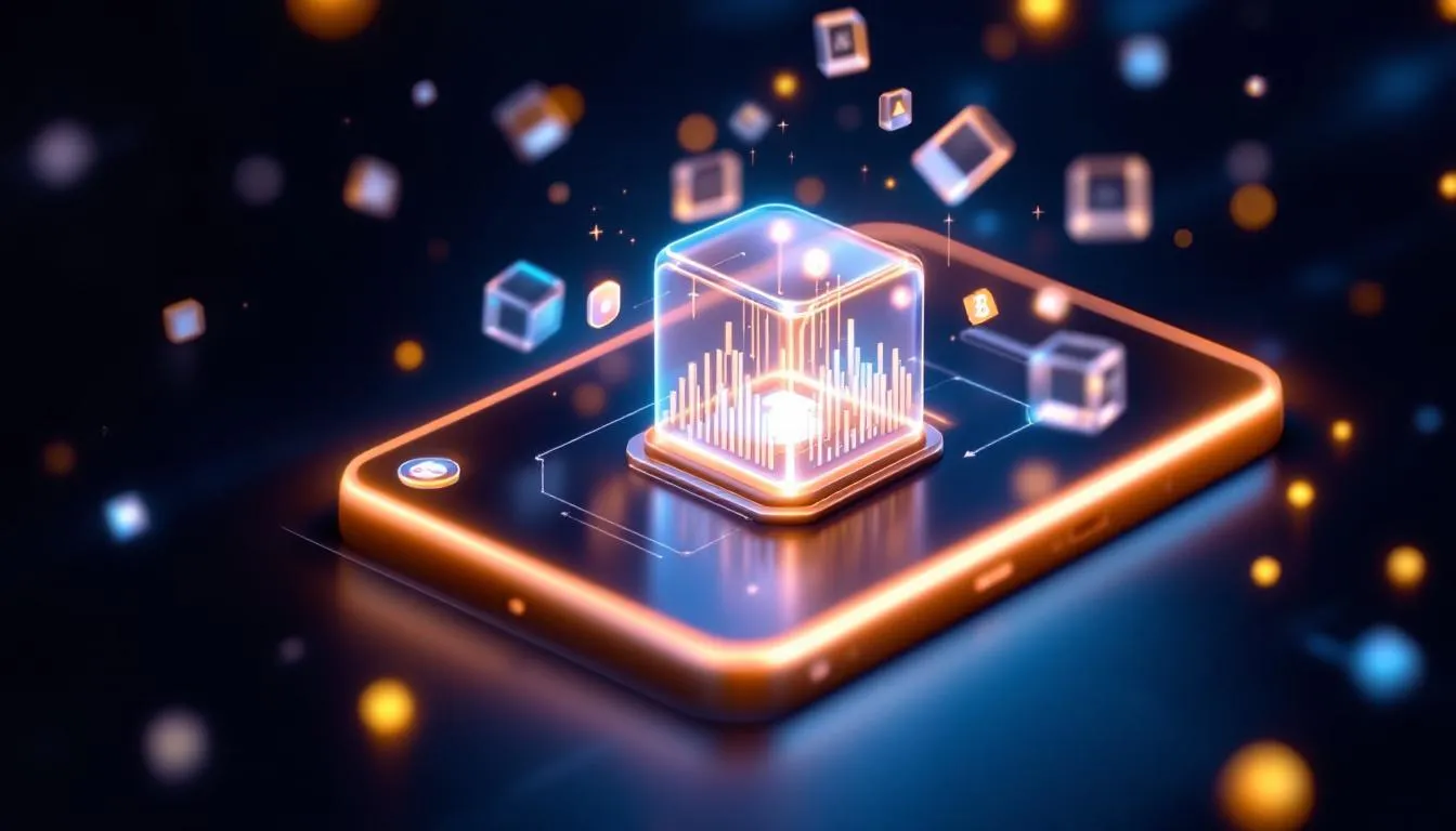An illustration of a DeFi wallet interface with a blurred view of a digital asset.