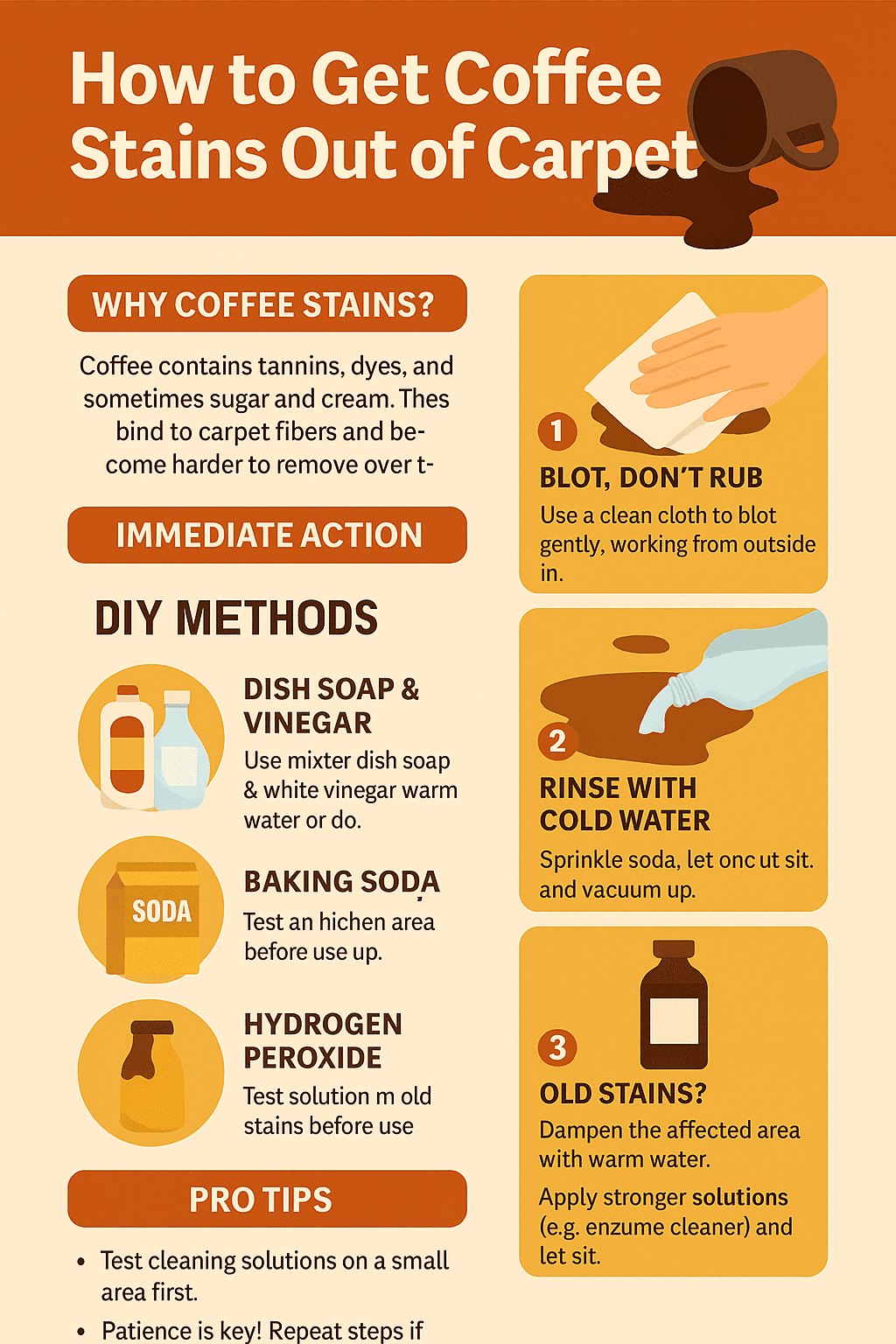 How to Get Coffee Stains Out of Carpet: The In-Depth Guide (Infographics)