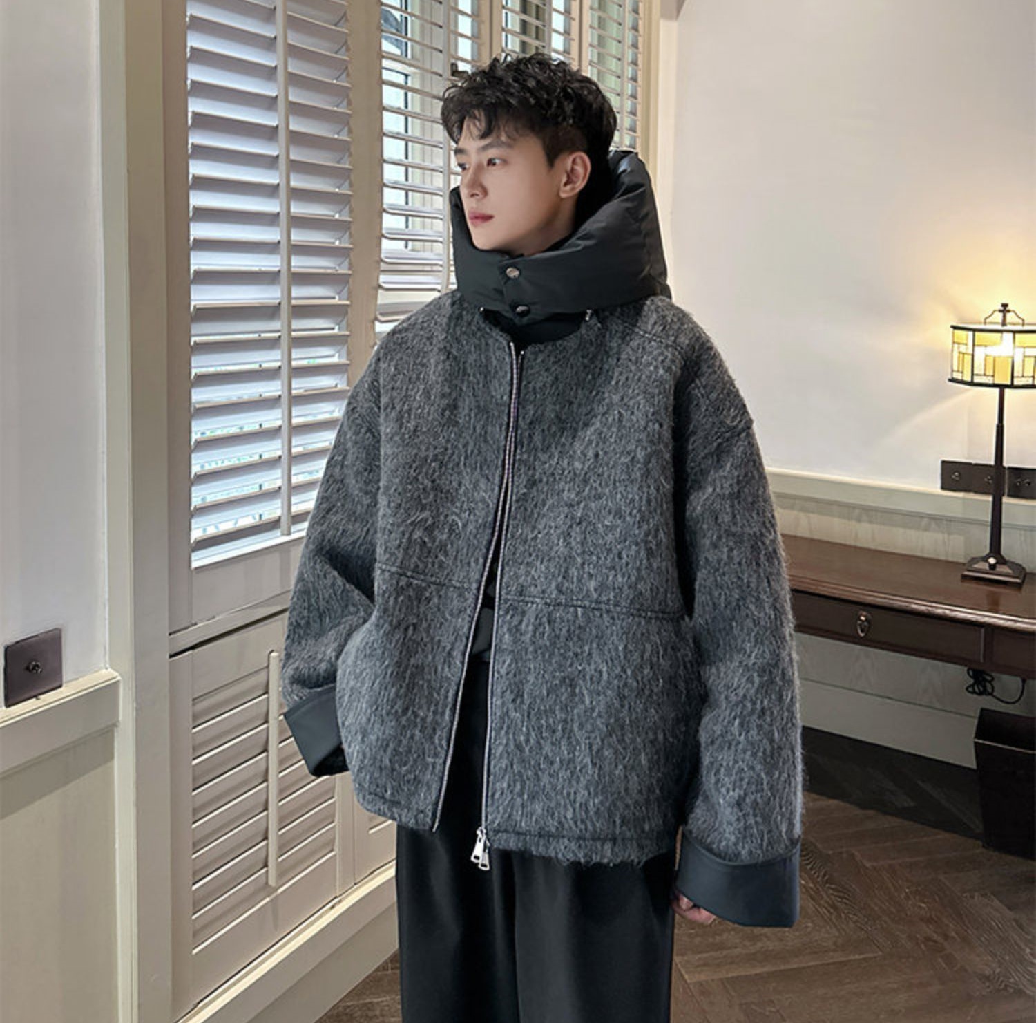 Korean Men's Fashion: Cozy Sophistication: A Korean Man’s Modern Winter Look