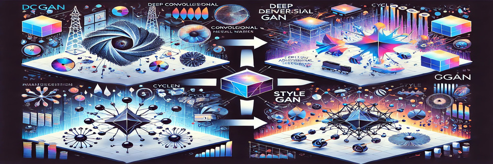 Visual representation of different types of GANs.