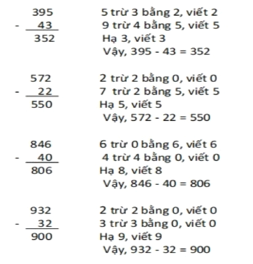 BÀI 77. PHÉP TRỪ( KHÔNG NHỚ) TRONG PHẠM VI 1000