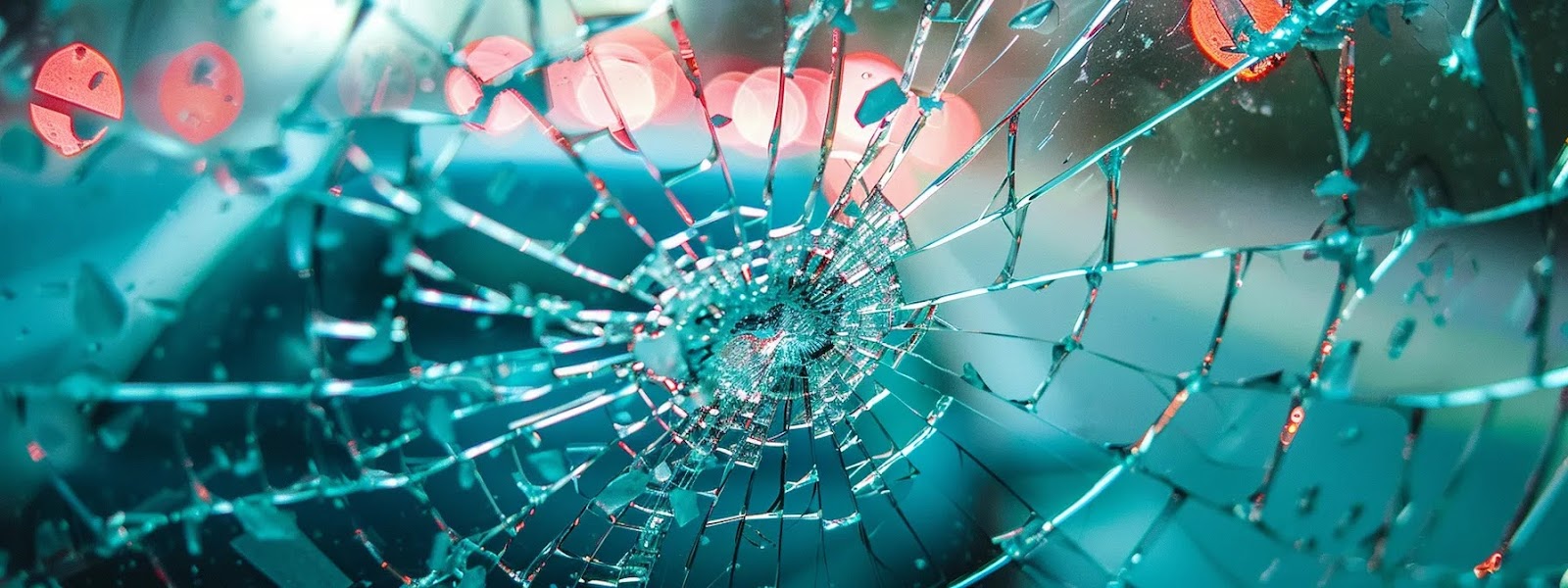 a shattered car windshield covered in cracks symbolizing the hidden costs of cheap car insurance in oklahoma.