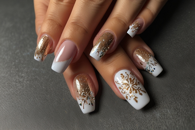 Acrylic:um66km109vq= Christmas Nails