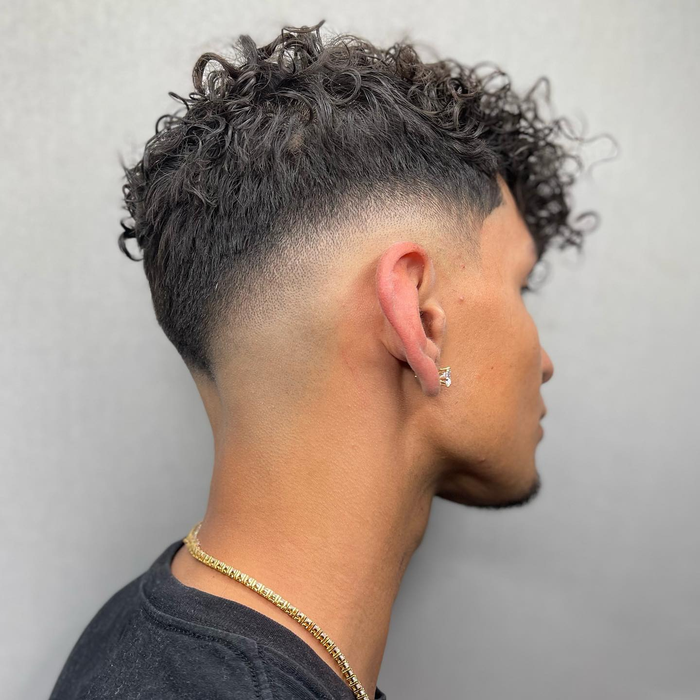 Curly Hair Mid Drop Fade