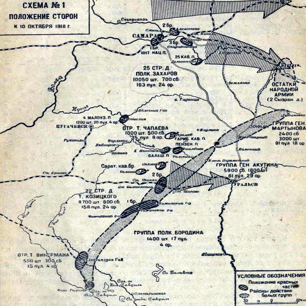 ​Район боевых действий и положение противников к 10 октября 1918 года - Красный гусар против белых казаков | Warspot.ru