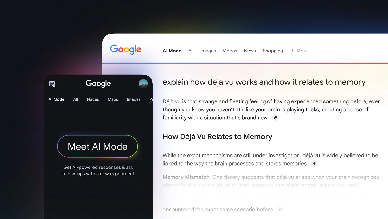 Example of Google AI Mode
