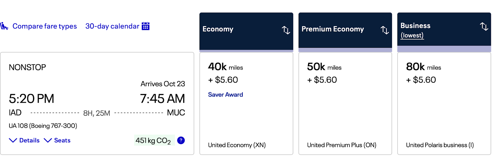 United flight results